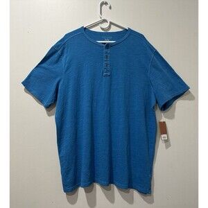 Sonoma Men size  XXL  blue short sleeve round neck T-shirt with 3 buttons